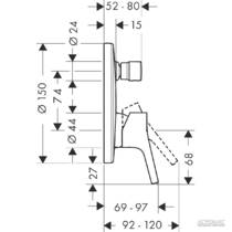 Змішувач прихованого монтажу для ванни/душу Hansgrohe Talis S 72405000, фото №2