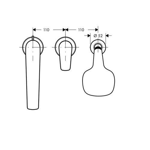 Наружная часть смесителя Hansgrohe Talis E 71731000 для ванны на 3-отв., цвет хром, фото 3