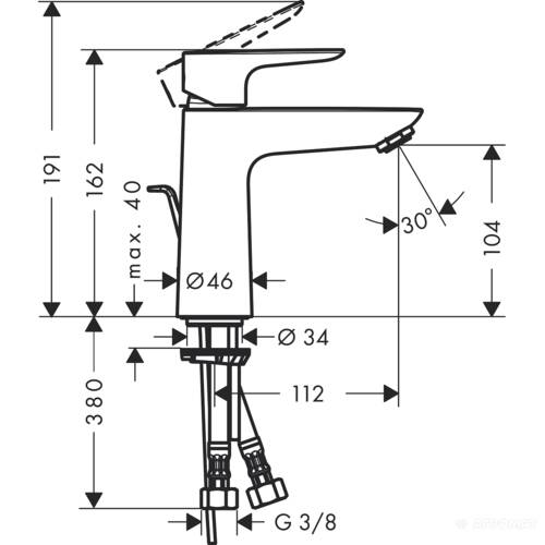 Змішувач для раковини Hansgrohe Talis E 71710000, фото 2