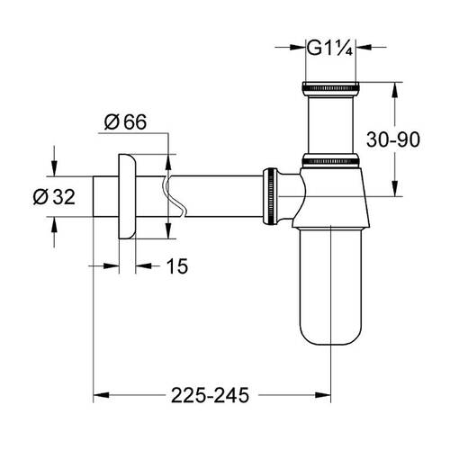 Сифон для раковины колбовый Grohe 28920000 хром, фото 2