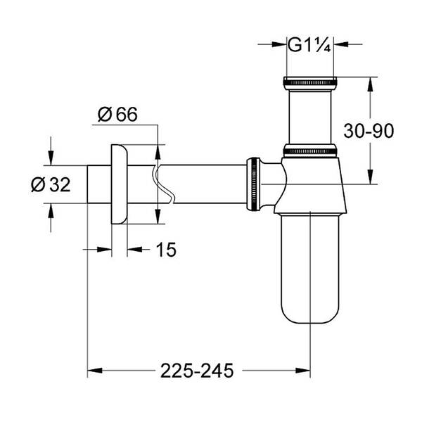 Сифон для раковины колбовый Grohe 28920000 хром, фото 2
