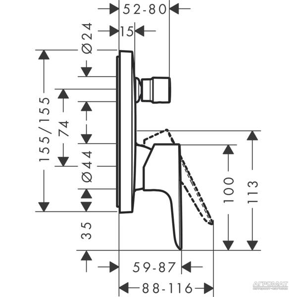 Смеситель скрытого монтажа для ванны/душа Hansgrohe Talis E 71745000, фото 2