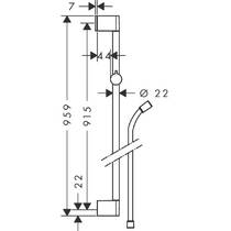Душова штанга 90 см Hansgrohe Unica Croma 26504000 з тримачем-слайдером та душовим шлангом 160 см, хром, фото №2