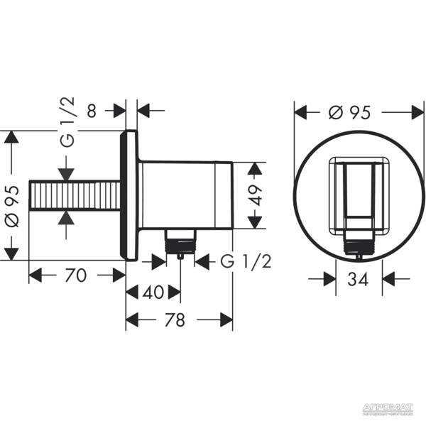 Шлангове підключення Hansgrohe Fixfit Porter 26487000 з тримачем для душу, фото 2