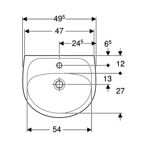 Раковина Kolo Solo 71950-00U вбудована 50 см, фото 2