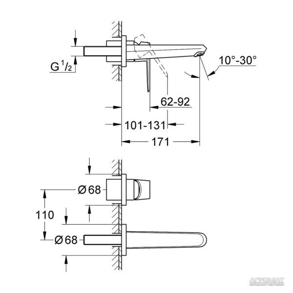 Змішувач прихованого монтажу для раковини Grohe Eurodisc cosmopolitan 19573002, фото 2