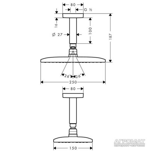 Верхний душ Hansgrohe Raindance E 27380000, фото 3