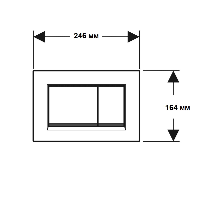 115.883.KH.1 Sigma20 square клавіша змиву, декор. смужки хром мат, панель та клавіши хром глянець (1 сорт)