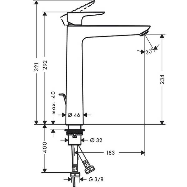 Смеситель для раковины Hansgrohe 71716000 Talis E, фото 2