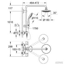 Душевая система Grohe Euphoria Cosmopolitan 27296001 с термостатом, фото №2
