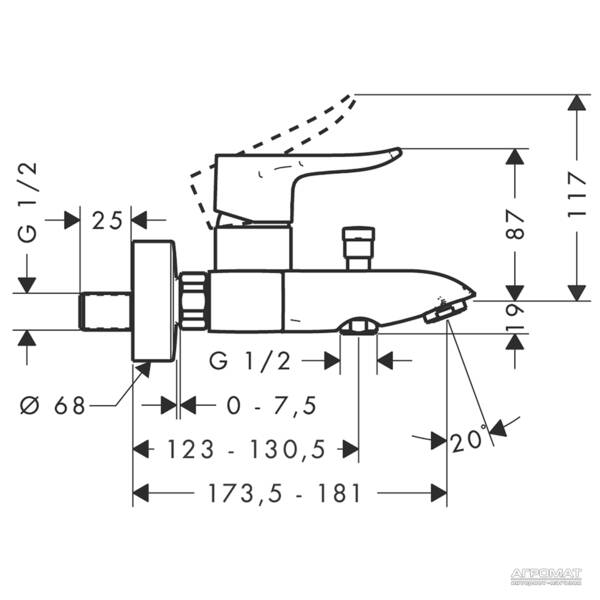 Змішувач для ванни Hansgrohe Metris 31480000, фото 2