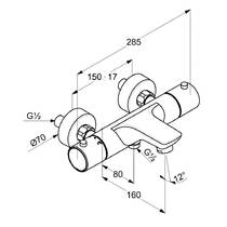 Змішувач для ванни Kludi Objekta 352010538 з термостатом, хром, фото №2