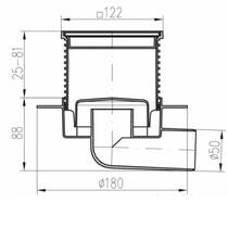 Душевой трап MCH G425 N XL DN50 180х180 мм, фото №2