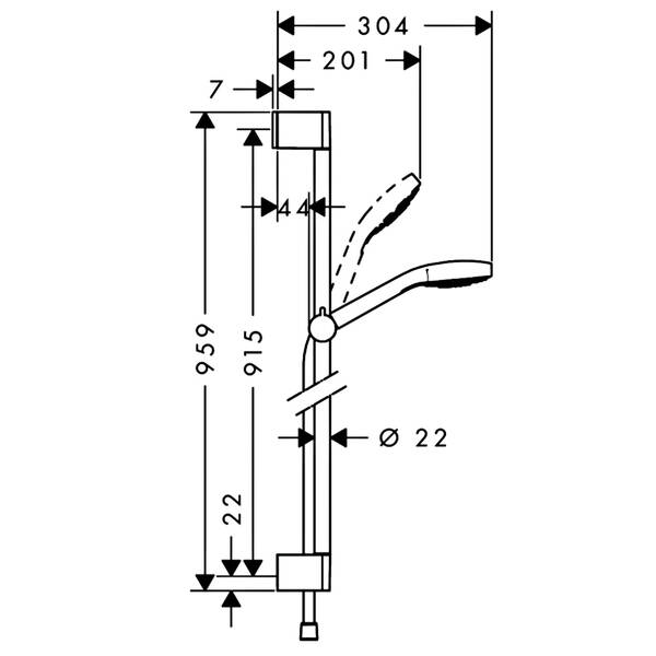 Душевой набор Hansgrohe Croma Select E 1jet 26594400 хром/белый, фото 2