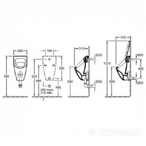 Пісуар підвісний Villeroy&Boch Subway 751301R1, фото 2