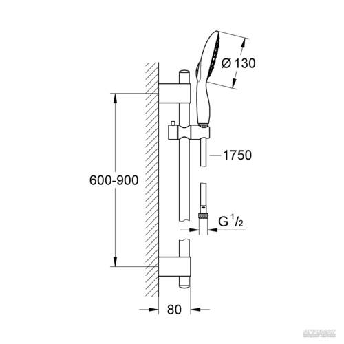 Душевой набор Grohe Power&Soul 27738000, фото 2