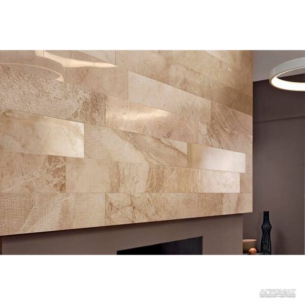 Керамограніт Impronta Beige Experience Royal Beige List. Mix Sq 20x120 см, фото 2