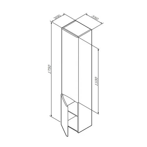Пенал Am.Pm Like M80CHL0366WG38 35 см підвісний лівий білий, фото 2