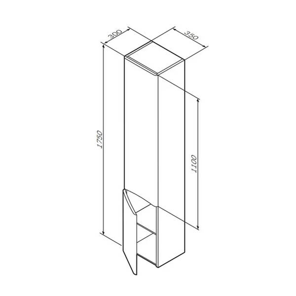 Пенал Am.Pm Like M80CHL0366WG38 35 см підвісний лівий білий, фото 2