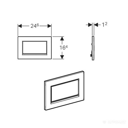 Клавіша змиву Geberit Sigma10 square 115.893.KY.1 хром, фото 2