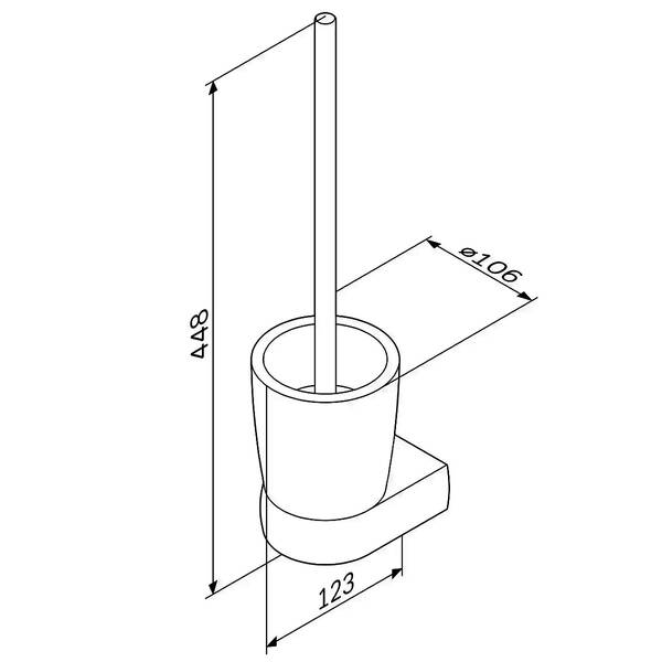 Щетка для унитаза Am.Pm Sensation A3033300 с держателем хром/белый, фото 6