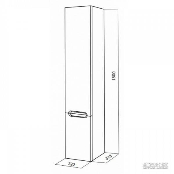 Пенал Am.Pm Spirit M70CHR0326WG38 правий підвісна білий, фото 2