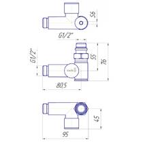 Кран кутовий під ТЕН Mario хром, фото №6
