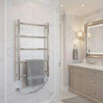 Полотенцесушитель электрический Mario Классик НР-И 650х430/75 650х420 мм, 65 Вт, полированная нержавеющая сталь, фото №1