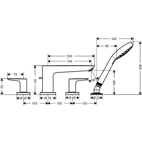Змішувач для ванни Hansgrohe Talis E 71748000 хром, фото 2