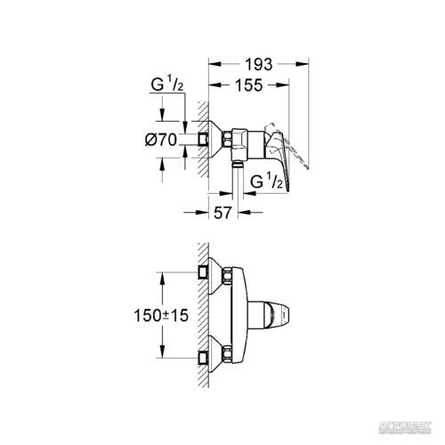 Смеситель для душа Grohe Bau Flow 32812000, фото 3