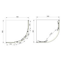 Скло дверцят для душ. кабіни Primera Frame SHQP51906 чверть кола 90x90 см, хром/шиншила, фото №2