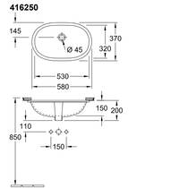 Раковина Villeroy&Boch O.Novo 41625001 53 см под столешницу, фото №2