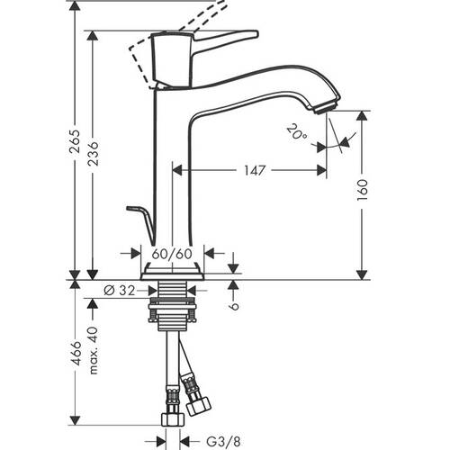 Змішувач для раковини Hansgrohe Metropol Classic 31302000, фото 2