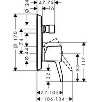 Смеситель скрытого монтажа для ванны/душа Hansgrohe Metropol Classic 31345000, фото №2