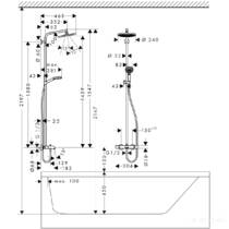 Душевая система Hansgrohe Crometta 27320000 Showerpipe с термостатом, фото №2