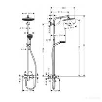 Душевая система Hansgrohe Crometta 27284000 E 240 1jet Showerpipe, фото №2