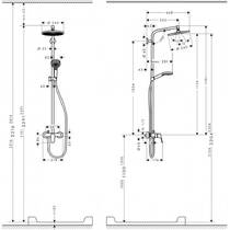 Душова система Hansgrohe Crometta 1jet Showerpipe 27269000, фото №4