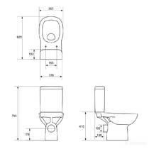 Унитаз-компакт Cersanit Facile 011 с сиденьем из дюропласта Soft Close, фото №3