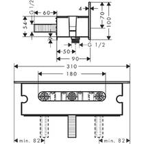 Шланговое подключение Hansgrohe FixFit Porter 300 26456400 с полкой и держателем для душа, белый/хром, фото №2