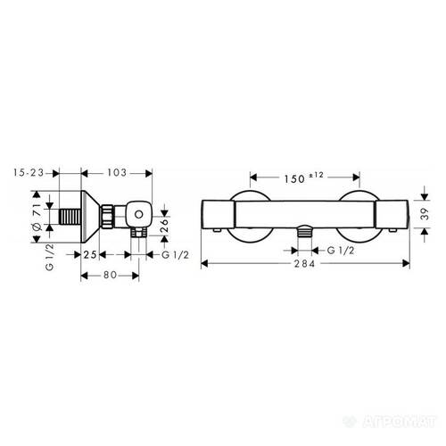 Смеситель для душа Hansgrohe Ecostat 13122000 Universal с термостатом, фото 2