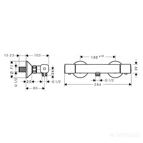 Смеситель для душа Hansgrohe Ecostat 13122000 Universal с термостатом, фото 2