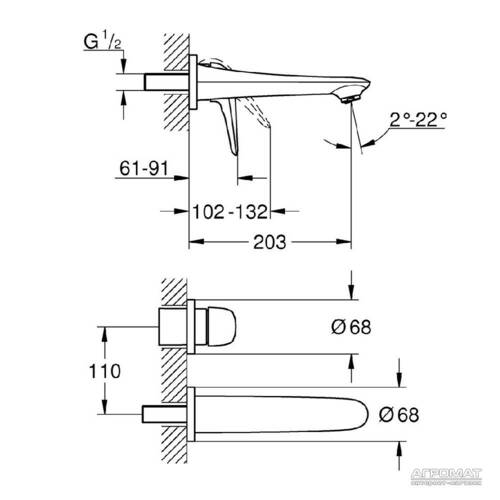 Змішувач прихованого монтажу для раковини Grohe Eurostyle New 29097003, фото 2