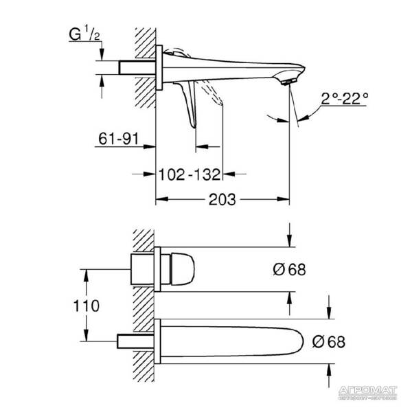 Змішувач прихованого монтажу для раковини Grohe Eurostyle New 29097003, фото 2