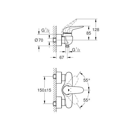 Змішувач для душу Grohe Eurostyle New 23722ls3, фото 2