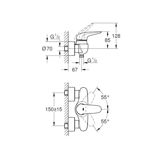 Змішувач для душу Grohe Eurostyle New 23722ls3, фото 2