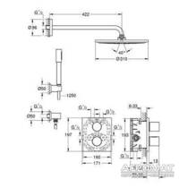 Душевая система скрытого монтажа Grohe Grohtherm 3000 Cosmopolitan 34627000 с термостатом, фото №2