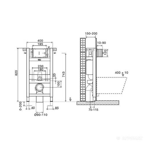 Инсталляция для унитаза OLI Expert Plus 820 721703, фото 2