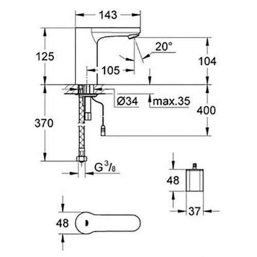 Смеситель для раковины Grohe Eurosmart 36330001, фото 2