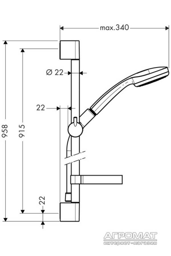 Душовий набір Hansgrohe Croma 27724000, фото 2