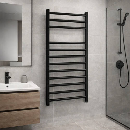 Рушникосушарка електрична Instal Projekt Viking electro VIKE-50/100C31 530х1000 мм чорний мат 175 Вт, фото 4